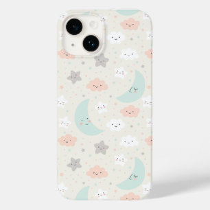 Cute Smiling Pastel Sky Pattern Case-Mate iPhone 14 Hoesje