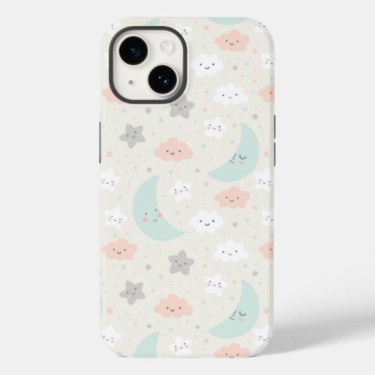 Cute Smiling Pastel Sky Pattern Case-Mate iPhone Case (Achterkant)