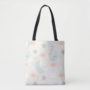 Cute Smiling Pastel Sky Pattern Draagtas