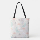 Cute Smiling Pastel Sky Pattern Draagtas (Achterkant)