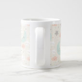 Cute Smiling Pastel Sky Pattern Extra Grote Beker (Achterkant)