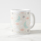 Cute Smiling Pastel Sky Pattern Extra Grote Beker (Voorkant rechts)