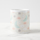 Cute Smiling Pastel Sky Pattern Extra Grote Beker (Voorkant)