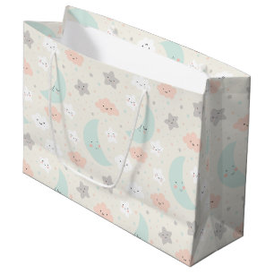 Cute Smiling Pastel Sky Pattern Groot Cadeauzakje
