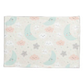 Cute Smiling Pastel Sky Pattern Kussensloop (Achterkant)