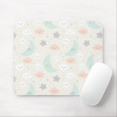 Cute Smiling Pastel Sky Pattern Muismat (Met muis)