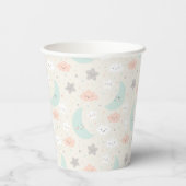 Cute Smiling Pastel Sky Pattern Papieren Bekers (Achterkant)