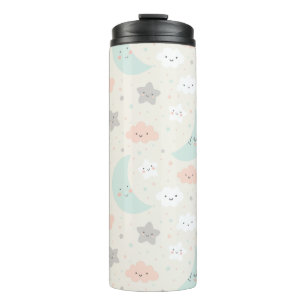 Cute Smiling Pastel Sky Pattern Thermosbeker