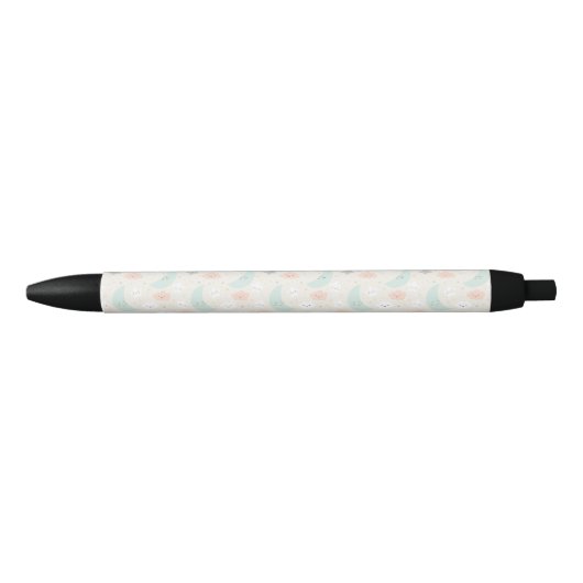 Cute Smiling Pastel Sky Pattern Zwarte Inkt Pen (Voorkant)