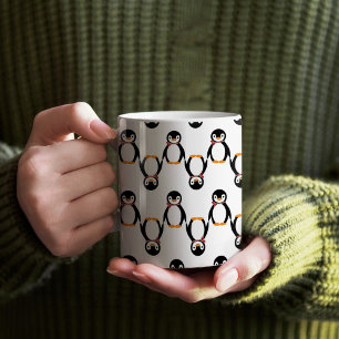 Cute Smiling Penguin met Scarf Koffiemok