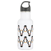 Cute Smiling Penguin met Scarf Waterfles (Voorkant)
