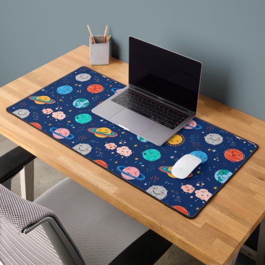 Cute Smiling Planet Pattern Bureaumat (Kantoor 2)