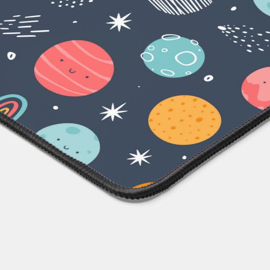Cute Smiling Planet Pattern Bureaumat (Hoek)