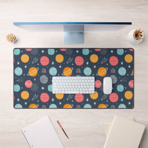 Cute Smiling Planet Pattern Bureaumat