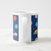 Cute Smiling Planet Pattern Extra Grote Beker (Achterkant)
