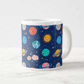 Cute Smiling Planet Pattern Extra Grote Beker (Voorkant rechts)