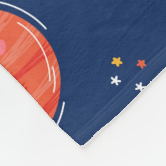 Cute Smiling Planet Pattern Fleece Deken (Hoek)