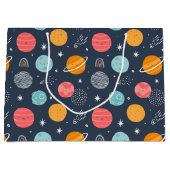 Cute Smiling Planet Pattern Groot Cadeauzakje (Voorkant)