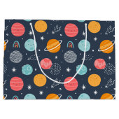 Cute Smiling Planet Pattern Groot Cadeauzakje (Achterkant)