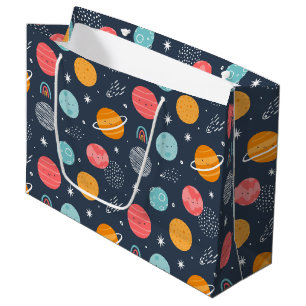 Cute Smiling Planet Pattern Groot Cadeauzakje