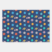 Cute Smiling Planet Pattern Inpakpapier Vel (Voorkant)