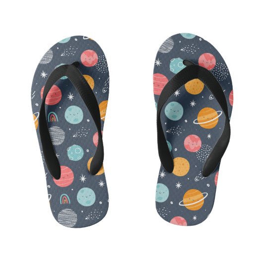 Cute Smiling Planet Pattern Kinder Teenslippers (Voetbed)