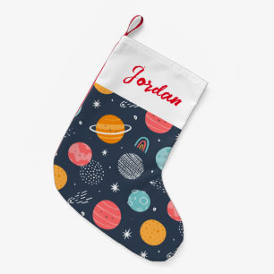 Cute Smiling Planet Pattern Kleine Kerstsok