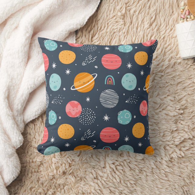 Cute Smiling Planet Pattern Kussen (Deken)