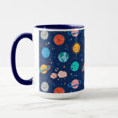Cute Smiling Planet Pattern Mok (Links)
