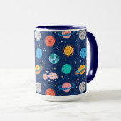 Cute Smiling Planet Pattern Mok (Voorkant rechts)