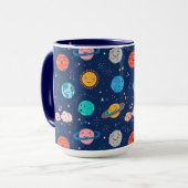 Cute Smiling Planet Pattern Mok (Voorkant links)