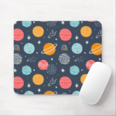Cute Smiling Planet Pattern Muismat (Met muis)