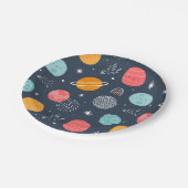 Cute Smiling Planet Pattern Papieren Bordje (Gekanteld)