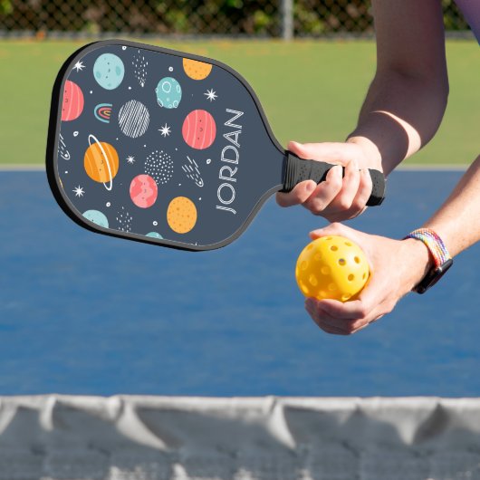 Cute Smiling Planet Pattern Pickleball Paddle (Insitu)