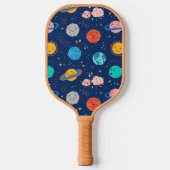 Cute Smiling Planet Pattern Pickleball Paddle (Voorkant)