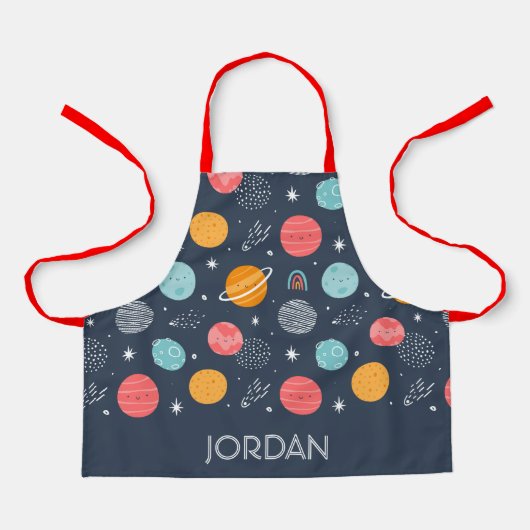 Cute Smiling Planet Pattern Schort (Voorkant)