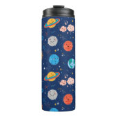 Cute Smiling Planet Pattern Thermosbeker (Voorkant)