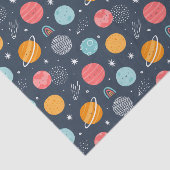 Cute Smiling Planet Pattern Tissuepapier (Detail)
