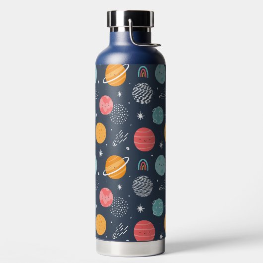 Cute Smiling Planet Pattern Waterfles (Links)