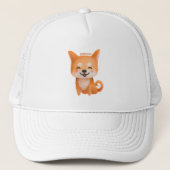 Cute Smiling Shiba Inu Trucker Pet (Voorkant)