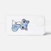 CUTE SMILING SKY BLUE KITTEN WITH BLUE EYES. iPhone HOESJE (Achterkant horizontaal)