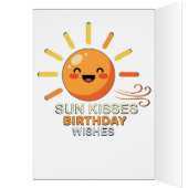 Cute Smiling Sun Birthday Greeting Card - Sun Kiss (Intérieur (Gauche))