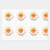 Cute Smiling Sun Birthday Wishes Wrapping Paper  (Voorkant)