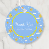 Cute Smiling Sun Clouds Party Favor Dankuwel Bedankjes Labels (Achterkant)