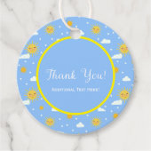 Cute Smiling Sun Clouds Party Favor Dankuwel Bedankjes Labels (Voorkant)