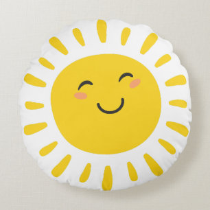 Cute Smiling Sunshine Nursery Rond Kussen