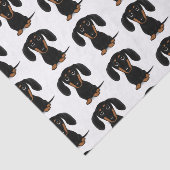 Cute Smooth Coated Black en Tan Dachshund Pattern Tissuepapier (Detail)
