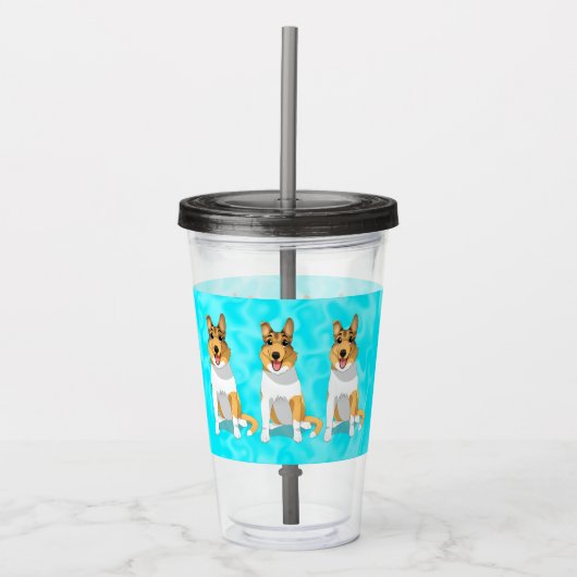 Cute Smooth Collie Dog Acryl Drinkbeker (Voorkant)