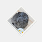 Cute Smooth, Silver Agouti Guinee Pig en Daisies Servetten (Hoek)