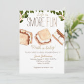 Cute smores camping baby shower invitation (Debout devant)